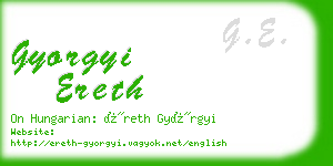 gyorgyi ereth business card